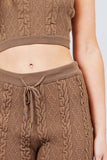 Cable Detail Sweater Tube Top And Sweater Short Pants Set