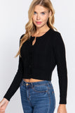 Crew Neck Cable Sweater Cardigan